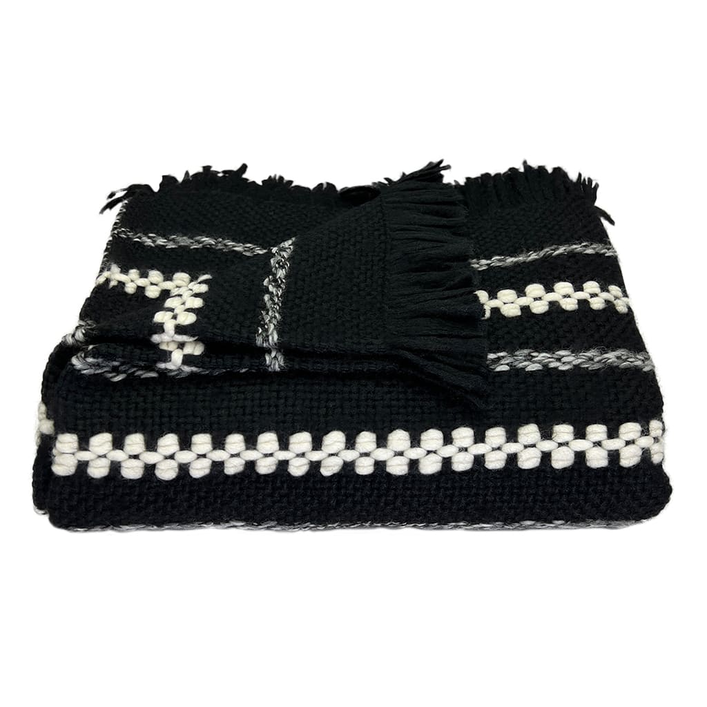 Chunky Black Cuzco Alpaca Throw-0
