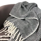 Chunky Black Stripe Alpaca Throw-1