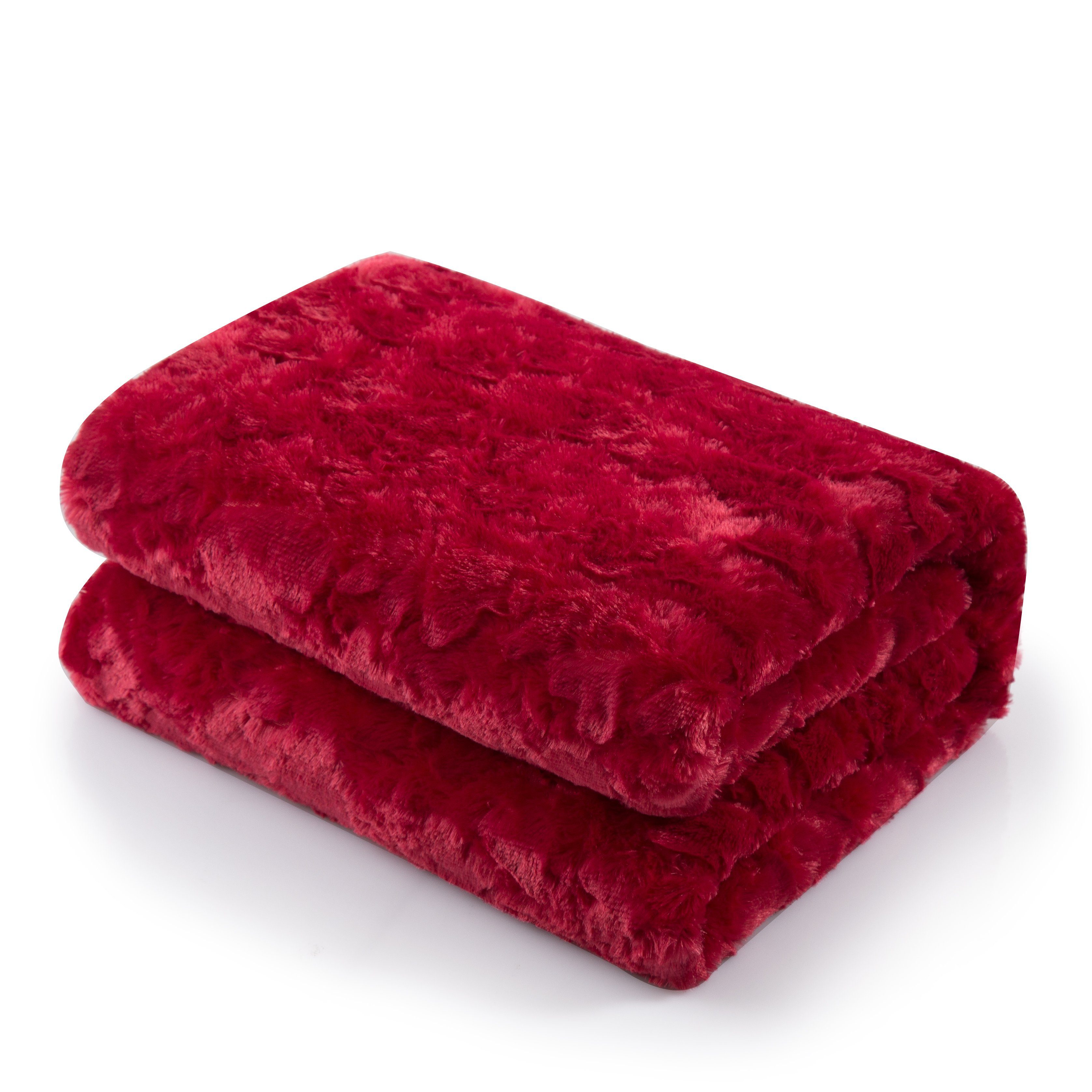DaDa Bedding Luxury Romantic Red Lovely Hearts Dreamy Plush Faux Fur Throw Blanket (19)-1