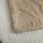 Tache Embossed Bubbly Champagne Beige Sherpa Throw Blanket (TA62088)