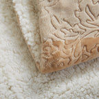 Tache Embossed Bubbly Champagne Beige Sherpa Throw Blanket (TA62088)