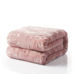 Tache Faux Fur Dusty Rose Gold Pink Throw Blanket (#7)-4