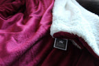 Tache Holiday Red Microfleece with Sherpa Back Throw Blanket-3