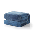 Tache Solid Embossed Rainy Day Grey Sherpa Throw Blanket-1
