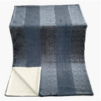 Tache Solid Embossed Rainy Day Grey Sherpa Throw Blanket-2