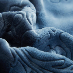 Tache Solid Embossed Rainy Day Grey Sherpa Throw Blanket-4