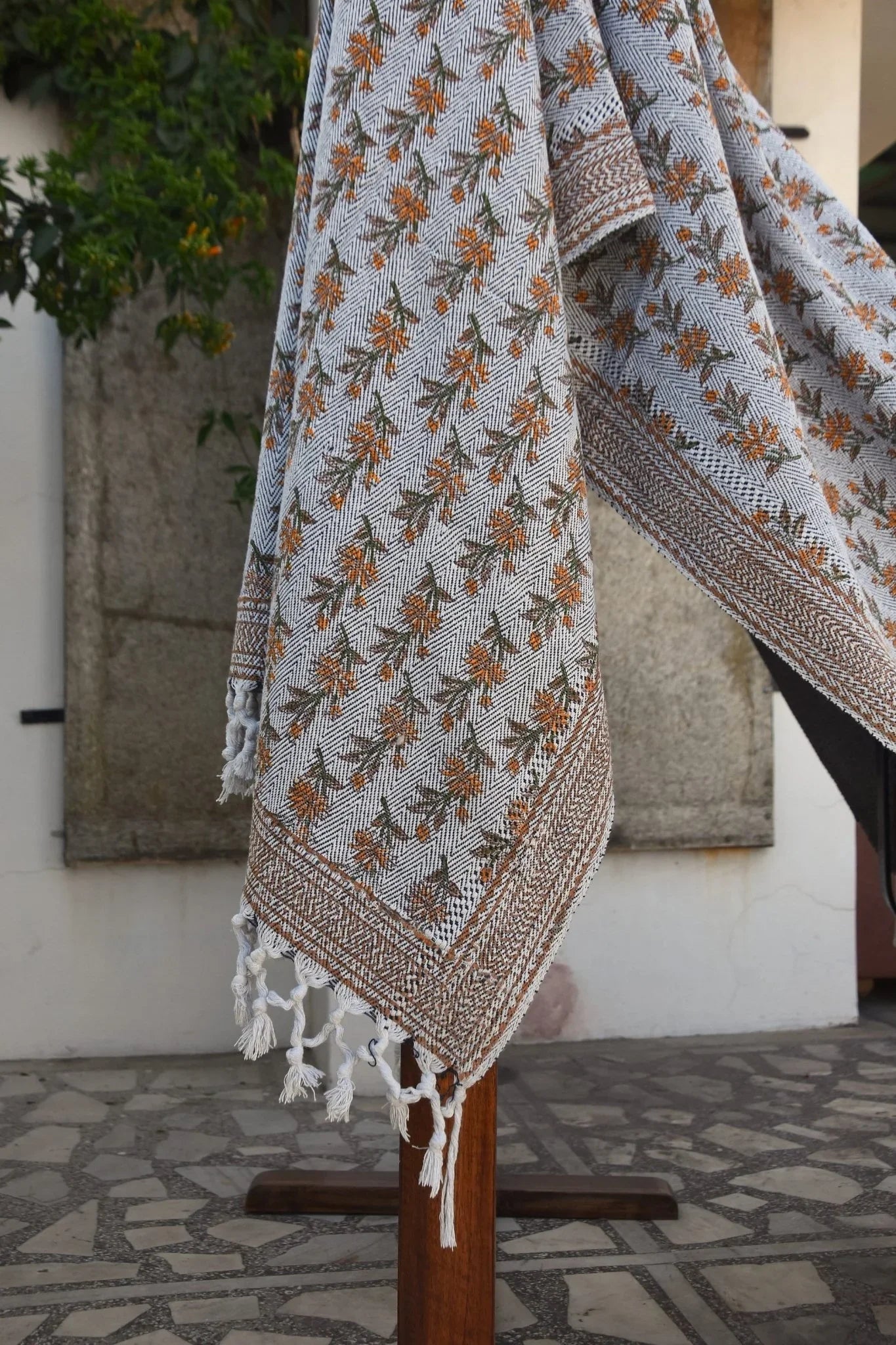 Block Print Handwoven Throw - Deepika