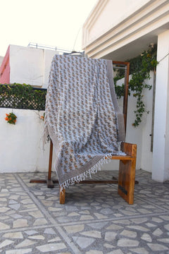Block Print Handwoven Throw - Deepika