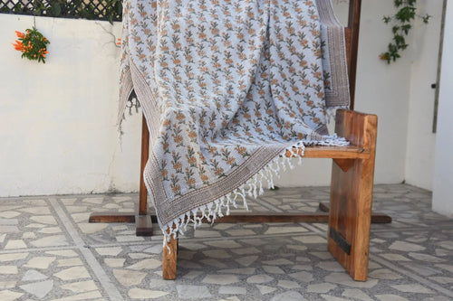 Block Print Handwoven Throw - Deepika