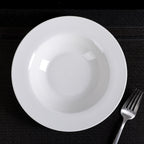 Professional Rolled Rim White Deep Plate 8" inch | 8 Fl Oz-4