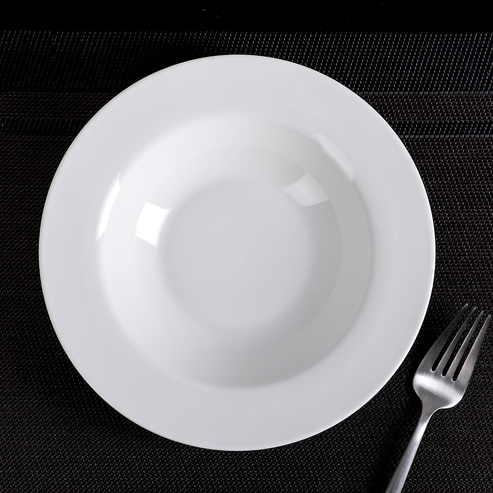 Professional Rolled Rim White Deep Plate 8" inch | 8 Fl Oz-4