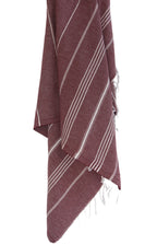 Burgundy Monaco Turkish Towel – Lightweight Quick Dry Beach & Bath Towel, Luxury Turkish Cotton Spa Towel, Travel & Pool Towel-2