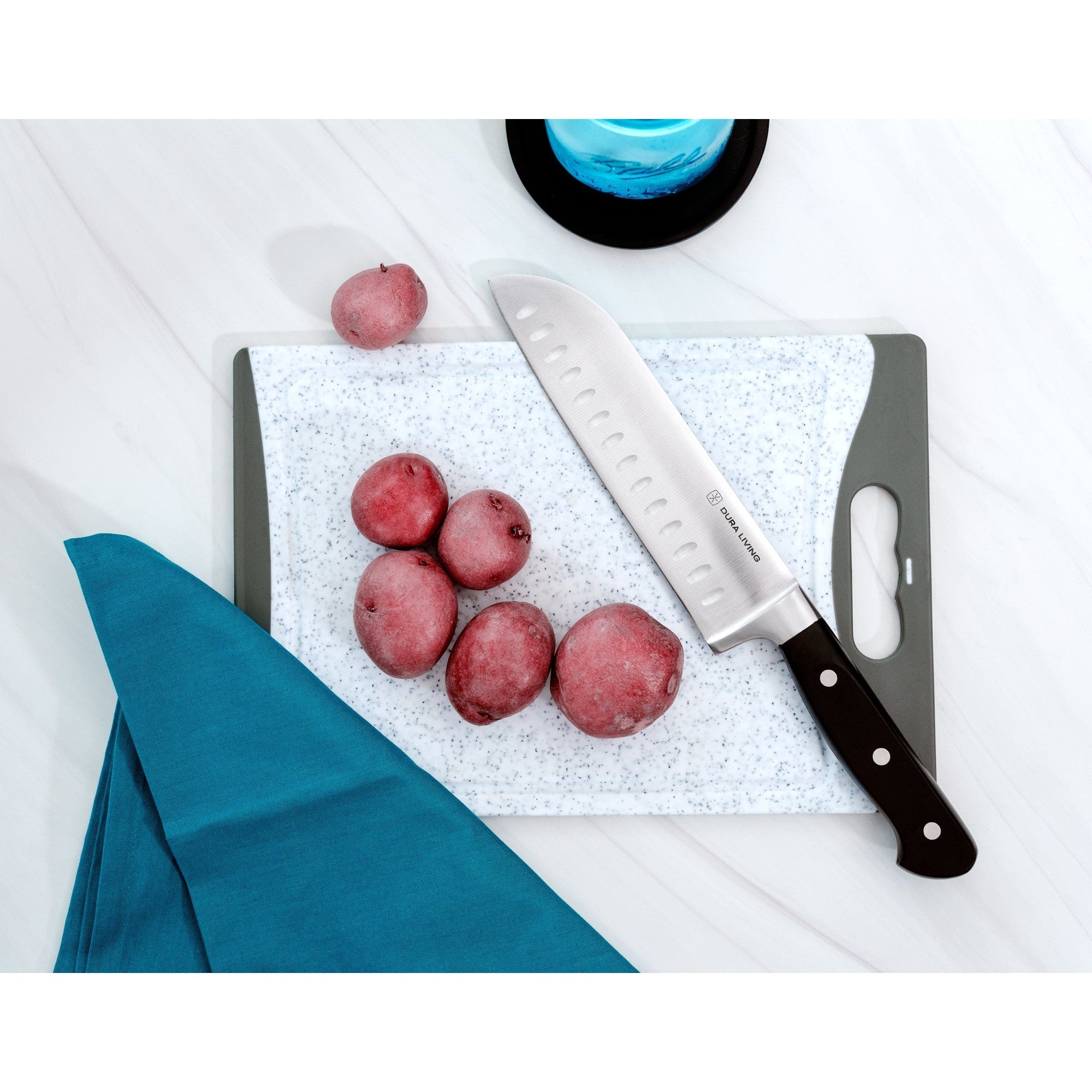 Superior 7 inch Santoku Knife - Black-1