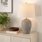 Greyish Brown Weathered Farmhouse Table Lamp 23 Inch-3