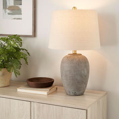 Greyish Brown Weathered Farmhouse Table Lamp 23 Inch-3