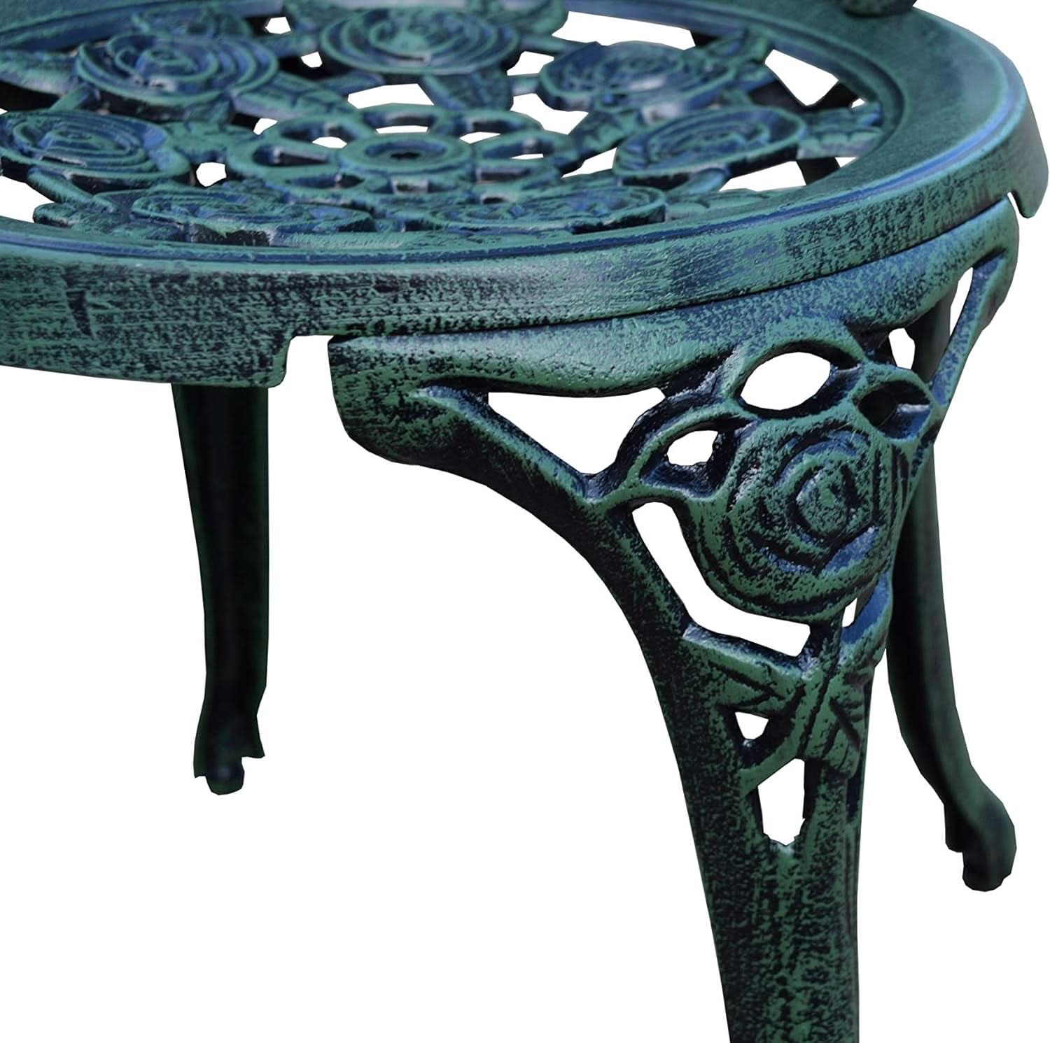 Cast Aluminum Conversation Set Antique Green Patio-4