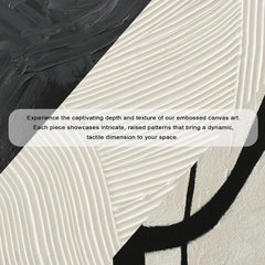 Monochrome Textured Abstract Wall Art Framed 24X36Inches-1