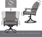 7 Piece Patio Dining Set For 6 With Swivel Chairs And Olefin Cushions-3