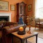Candle Warmer Lamp With Dimmable Cobalt Lampshade