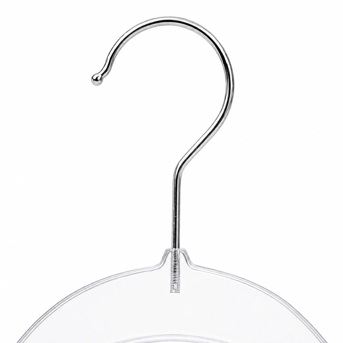 Plastic Clear Hangers with Silver Hooks & Clips- Kids 100pcs-2