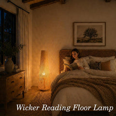 Bamboo Floor Lamp Large Woven Boho Ambient Luminaire XL-4