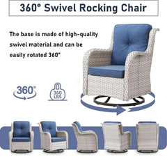 Cozy 11 Piece Outdoor Furniture Set with Swivel Chairs-2