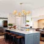Elegant Gold Rattan Farmhouse Chandelier Pendant Light-1