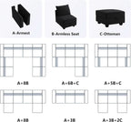 Premium Velvet Black Multifunctional Storage Ottoman-3