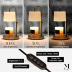 Champagne Gold Adjustable Height Candle Warmer Lamp