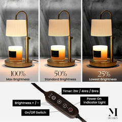 Champagne Gold Adjustable Height Candle Warmer Lamp