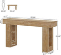 Farmhouse 63Inch Console Table Natural Wood Entryway-0