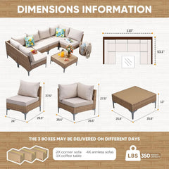 Seven Piece Wicker Patio Furniture Set with Cushions-2