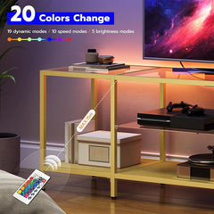 Gold LED TV Stand With 65 Inch Industrial Design Pro Edition