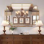 32x48 Inch Gold Wall Mirror Beveled Full Length Mirror-0