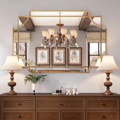 32x48 Inch Gold Wall Mirror Beveled Full Length Mirror-0