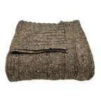 Mocha Cable Knit Alpaca Throw-0