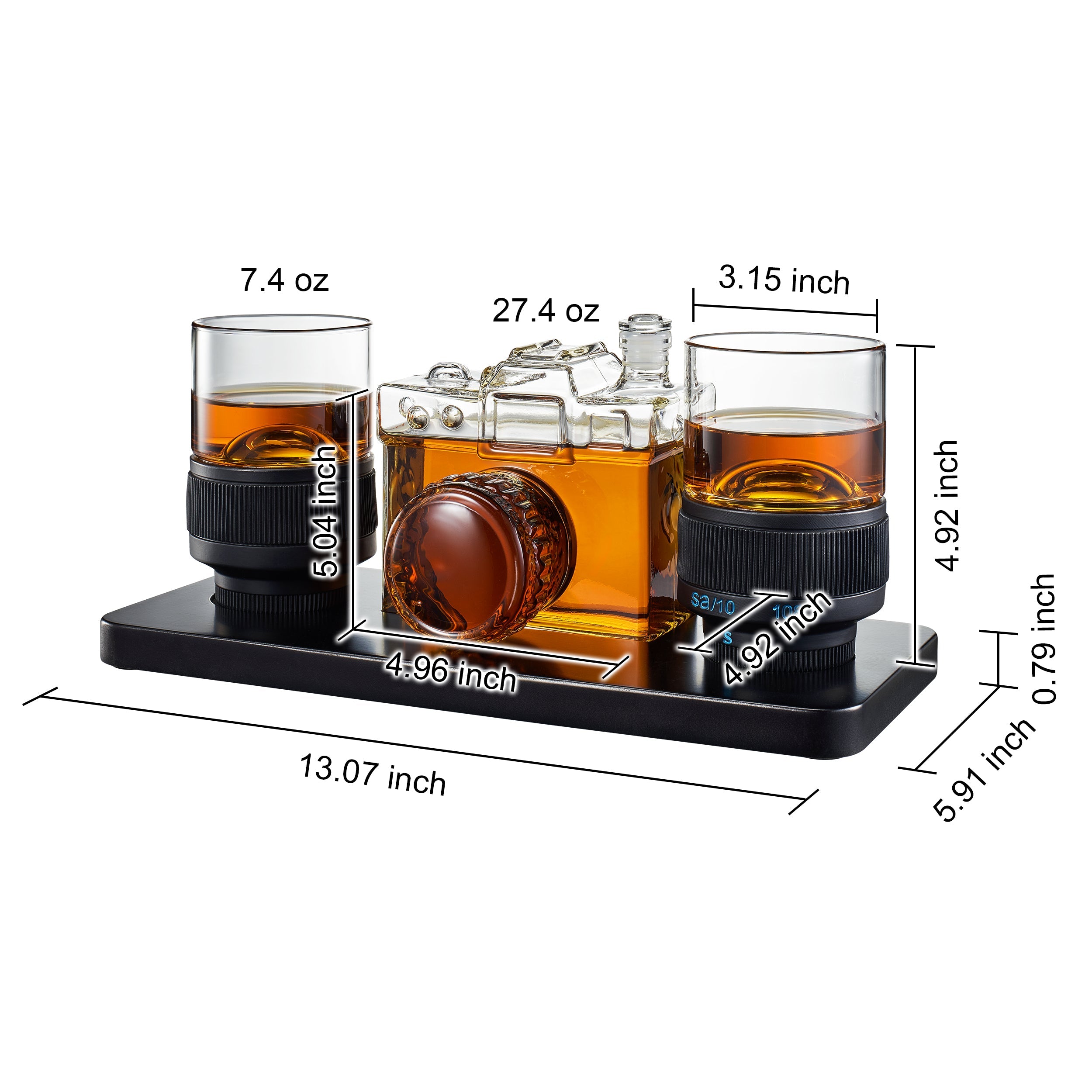 Camera Shaped Wine & Whiskey Decanter - 27.4OZ-3