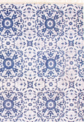 Canvello Canvello White Blue Modern Bambo Silk Rug - 8'x10'