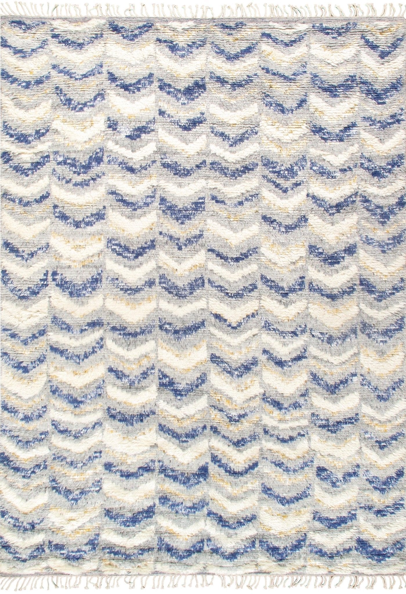 Canvello Casablanca Moroccan Collection Hand-Knotted Wool Area Rug- 5' X 7'10"