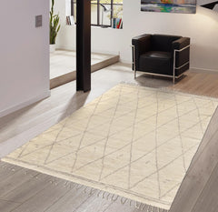 Canvello Cavello Casablanca Moroccan Hand-Knotted Wool Area Rug- 5'6" X 8'6"