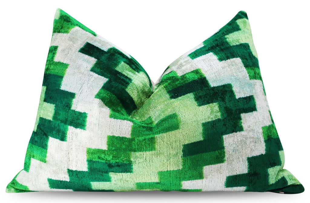 Canvello Decorative Green Throw Pillow Down Filled - 16x24 in