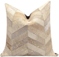 Canvello Genuine Cowhide Leather Decorative Throw Pillows - Handmade Patchwork Boho Accent Pillows For Sofa, Couch, Bed, Chair - Western Southwestern Farmhouse Pillow Covers With Feather Down Insert Included)-4
