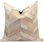 Canvello Genuine Cowhide Leather Decorative Throw Pillows - Handmade Patchwork Boho Accent Pillows For Sofa, Couch, Bed, Chair - Western Southwestern Farmhouse Pillow Covers With Feather Down Insert Included)-4