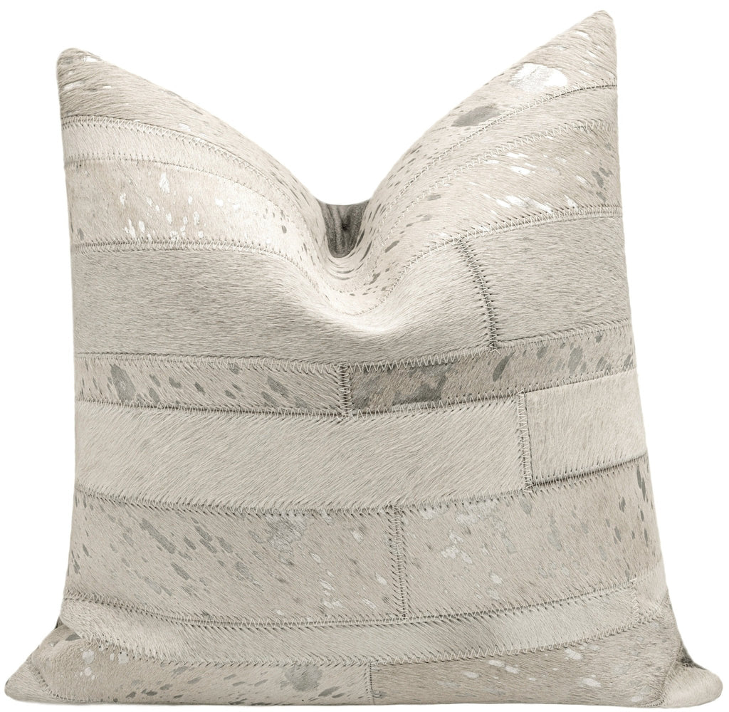 Canvello Genuine Cowhide Leather Decorative Throw Pillows - Handmade Patchwork Boho Accent Pillows For Sofa, Couch, Bed, Chair - Western Southwestern Farmhouse Pillow Covers With Feather Down Insert Included-3