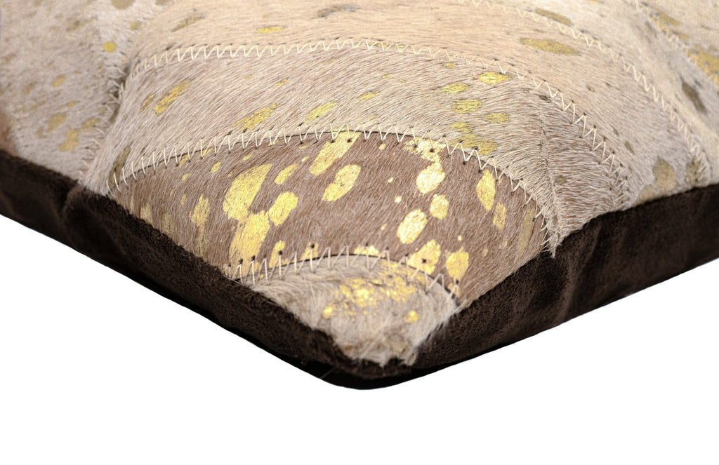 Canvello Genuine Cowhide Leather Decorative Throw Pillows - Handmade Patchwork Boho Accent Pillows For Sofa, Couch, Bed, Chair - Western Southwestern Farmhouse Pillow Covers With Feather Down Insert Included)-3
