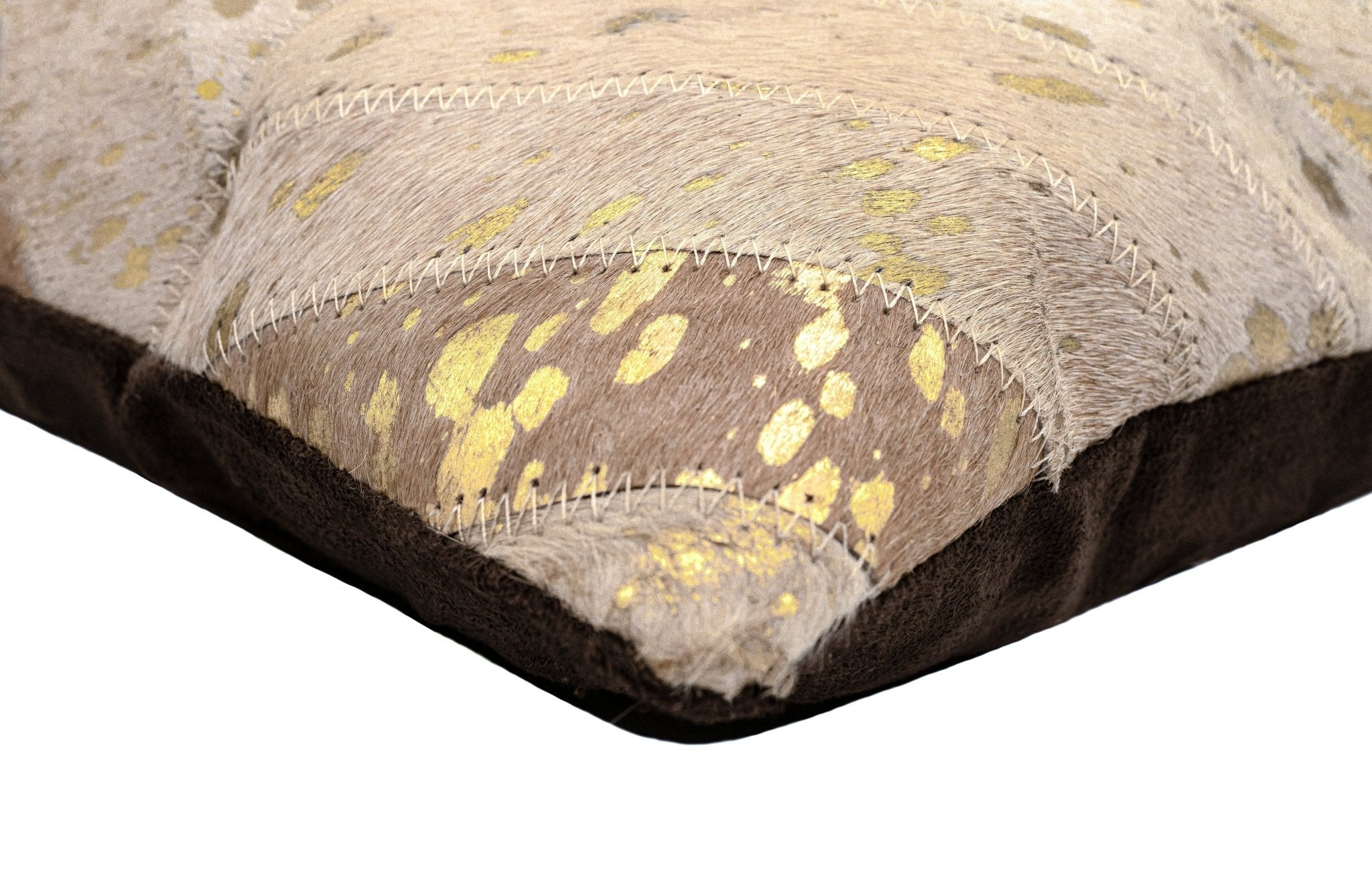 Canvello Genuine Cowhide Leather Decorative Throw Pillows - Handmade Patchwork Boho Accent Pillows For Sofa, Couch, Bed, Chair - Western Southwestern Farmhouse Pillow Covers With Feather Down Insert Included)-3