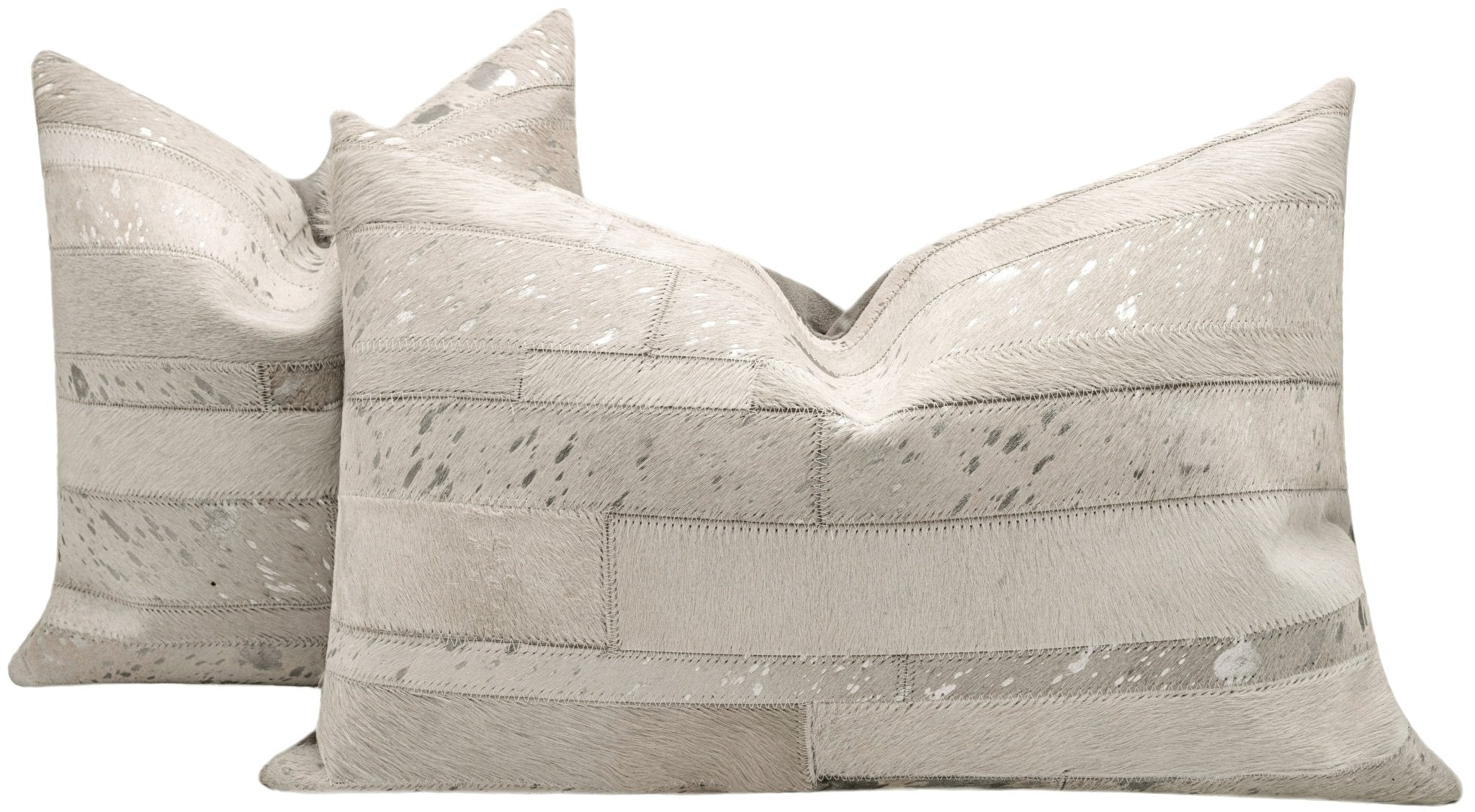 Canvello Genuine Cowhide Leather Decorative Throw Pillows - Handmade Patchwork Boho Accent Pillows For Sofa, Couch, Bed, Chair - Western Southwestern Farmhouse Pillow Covers With Feather Down Insert Included-0
