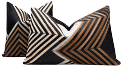 Genuine Cowhide Leather Decortive Throw Pillows with Down Insert