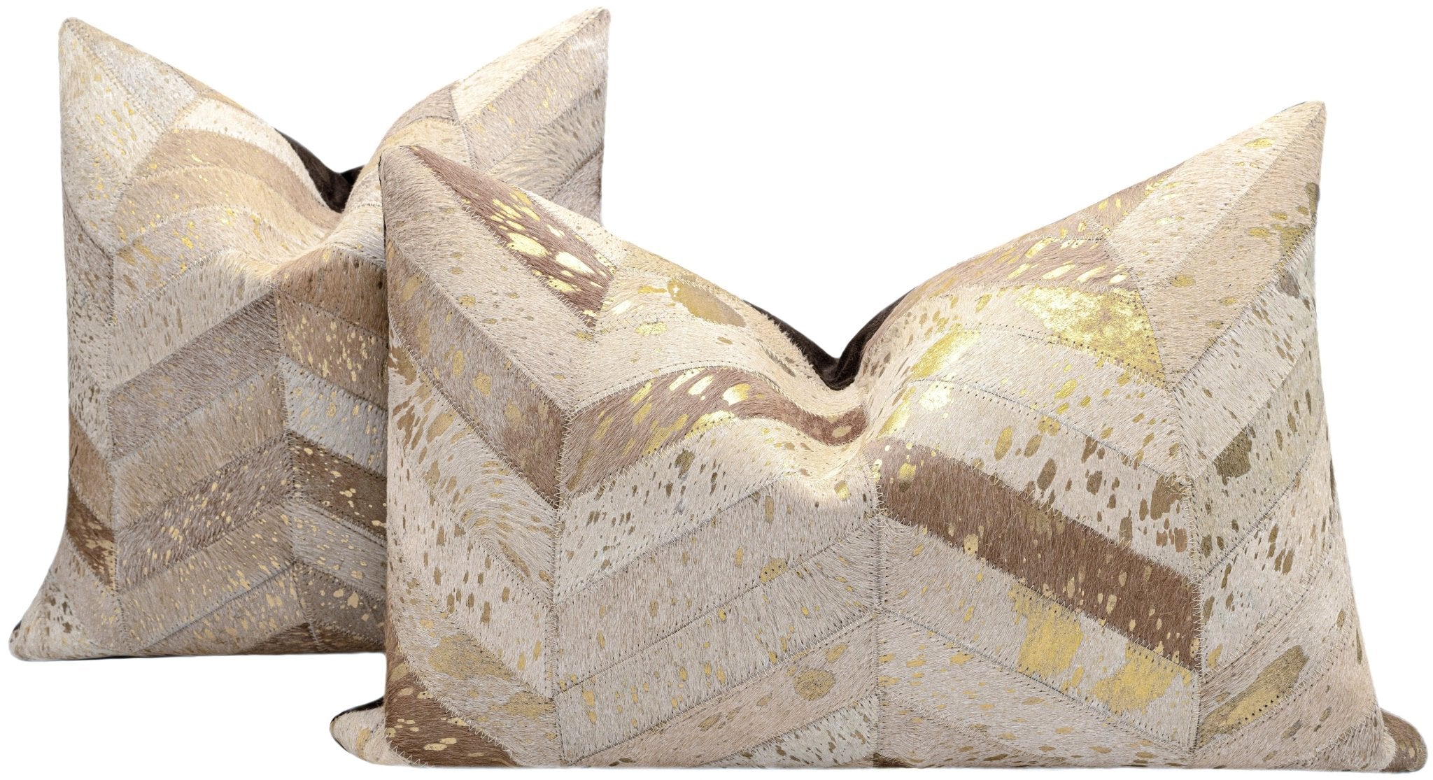 Canvello Genuine Cowhide Leather Decorative Throw Pillows - Handmade Patchwork Boho Accent Pillows For Sofa, Couch, Bed, Chair - Western Southwestern Farmhouse Pillow Covers With Feather Down Insert Included)-0