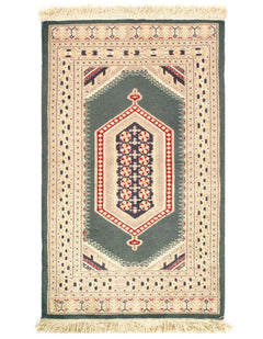Canvello Green Bokhara Rug - 3' X 5'